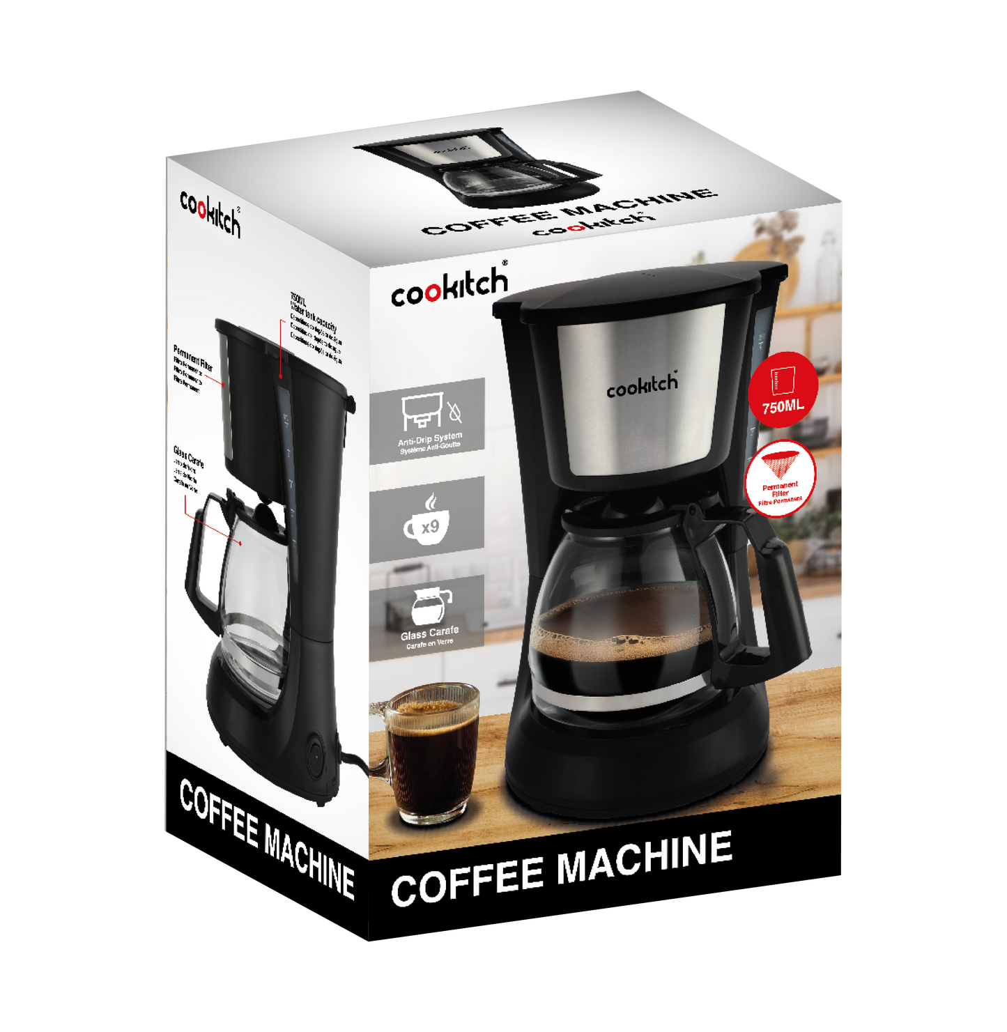 Máquina de Café de Filtro Matte 600w COOKITCH (Outlet)