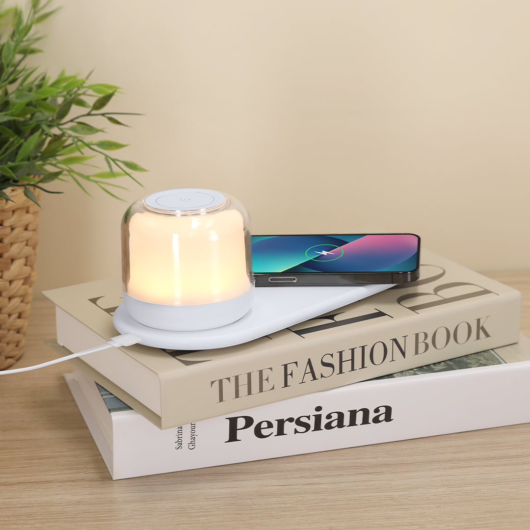 Lâmpada Multifuncional com Carregamento Sem Fios – 12 LEDs