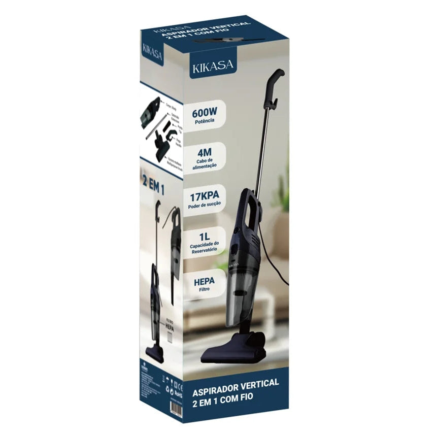 Aspirador Vertical 2 Em 1 C/fio Kikasa