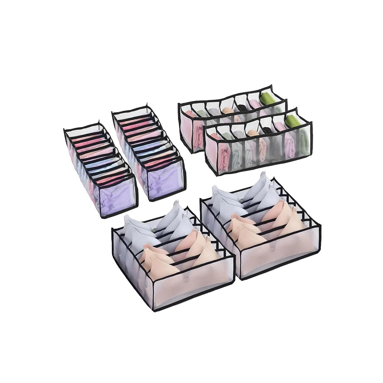 Organizador de Roupa Interior com 6 Compartimentos (32x32x12 cm)