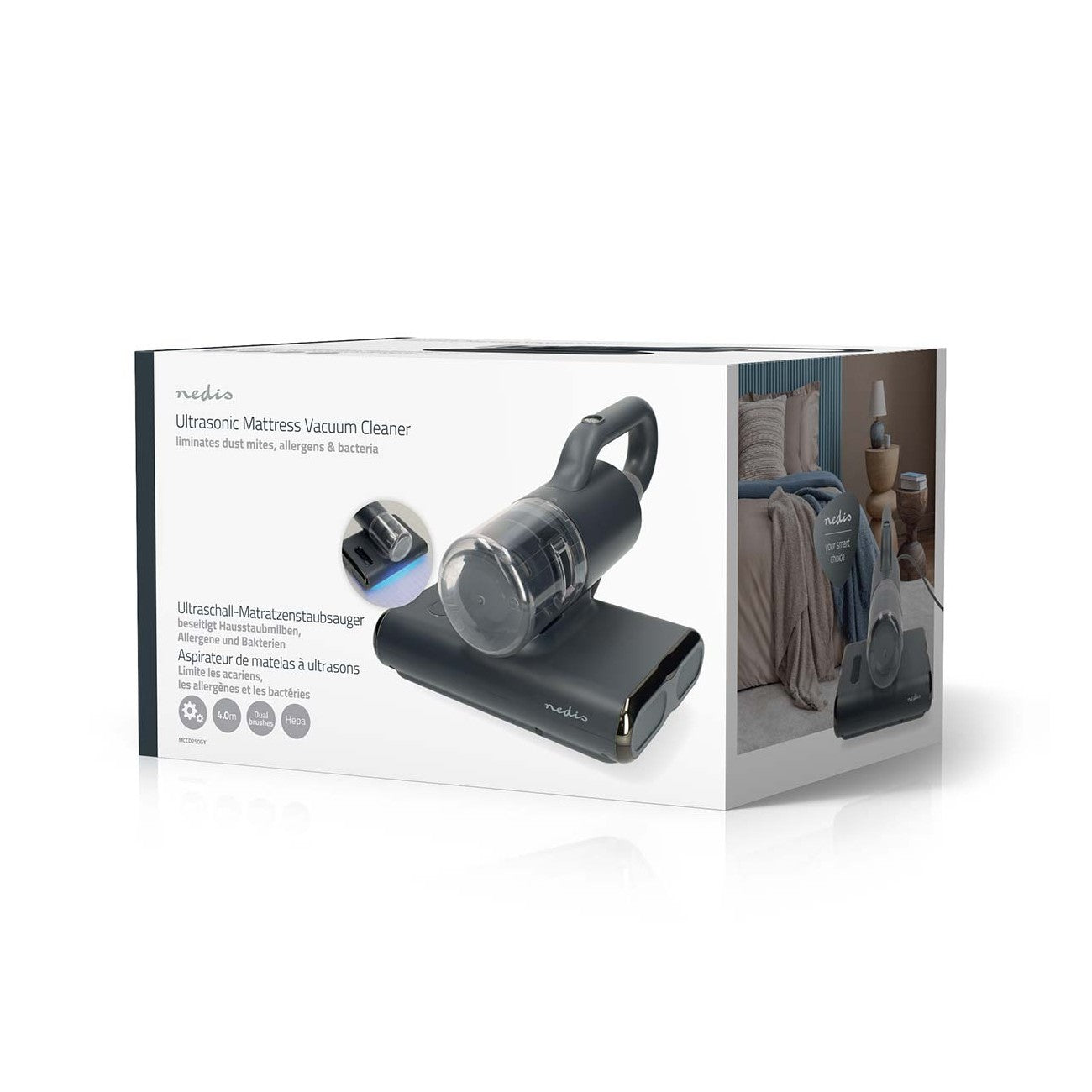 Aspirador de Colchões NEDIS 500W (350 ml - Filtro HEPA - 240V)
