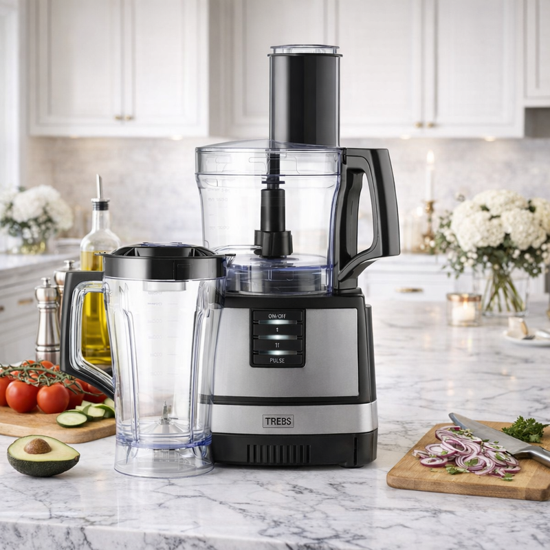 Robô de Cozinha (550W - Preto e Prata)