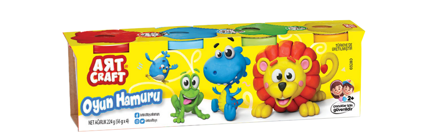 Play Dough Pack 4 Potes 224g ART CRAFT