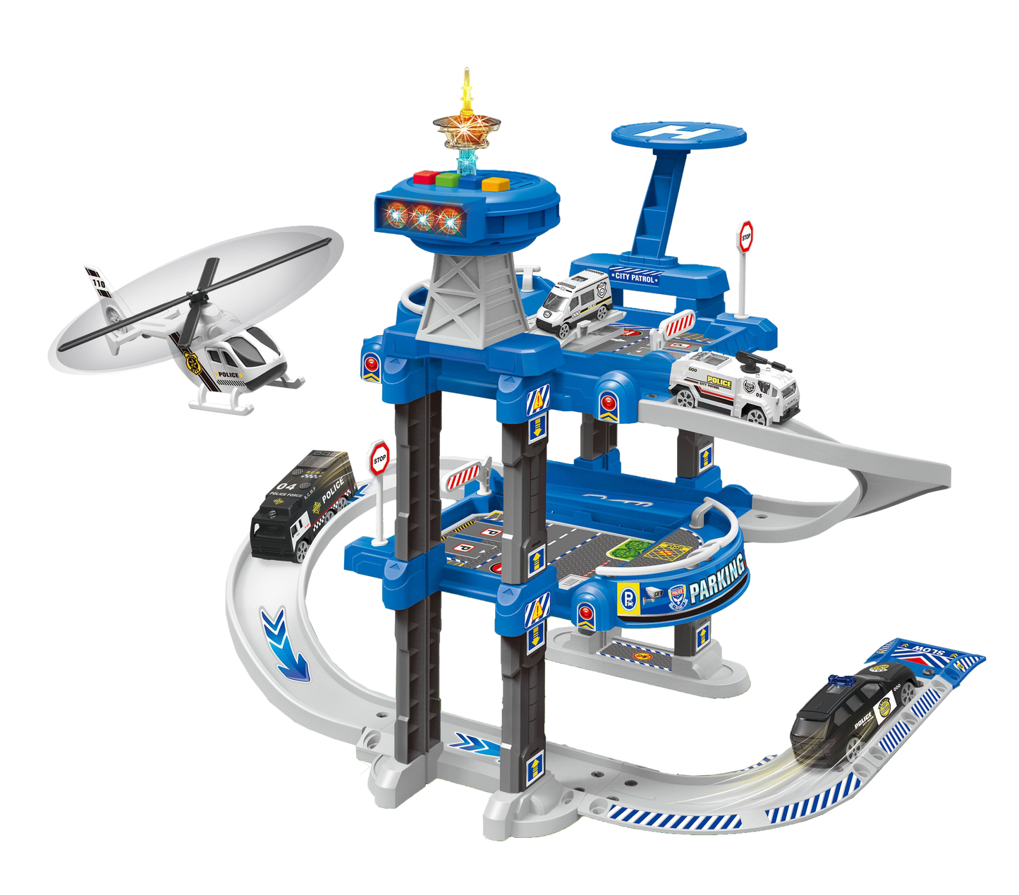 Parque de Estacionamento c/ Luz e Música (Azul) SPEEDRACER