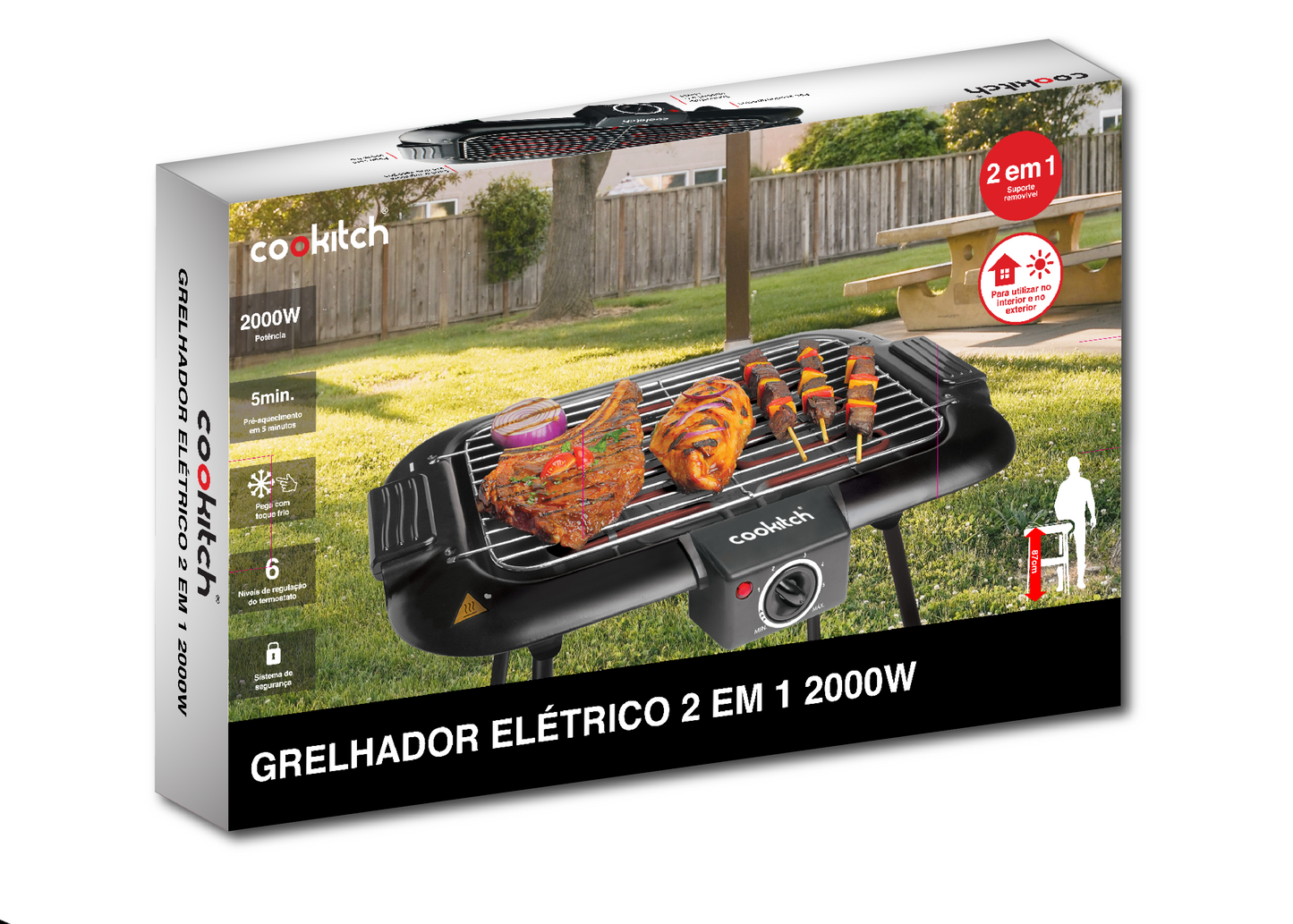 Grelhador Elétrico 2 em 1 CKG201 COOKITCH (Outlet)