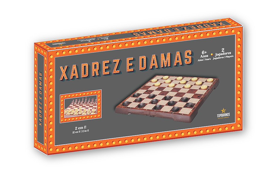 JG 2 em 1 Xadrez e Damas Retro Games