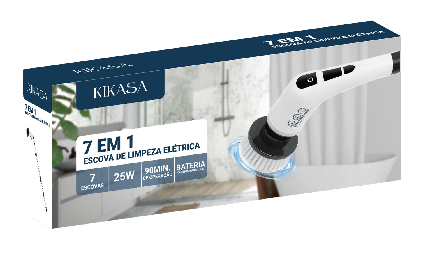 Escova Elétrica de Limpeza 7 em 1