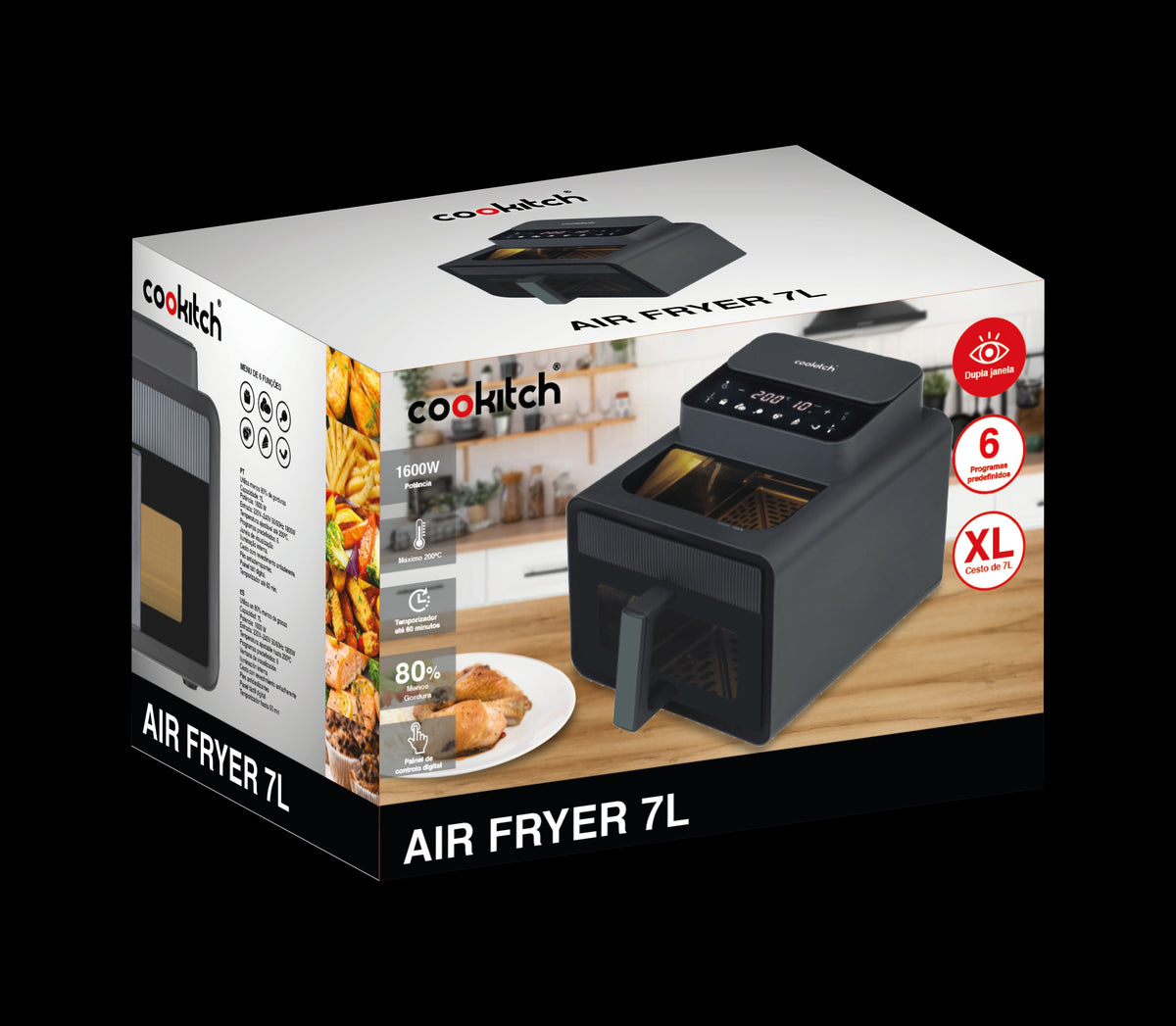 Air Fryer 7L COOKITCH - Preta