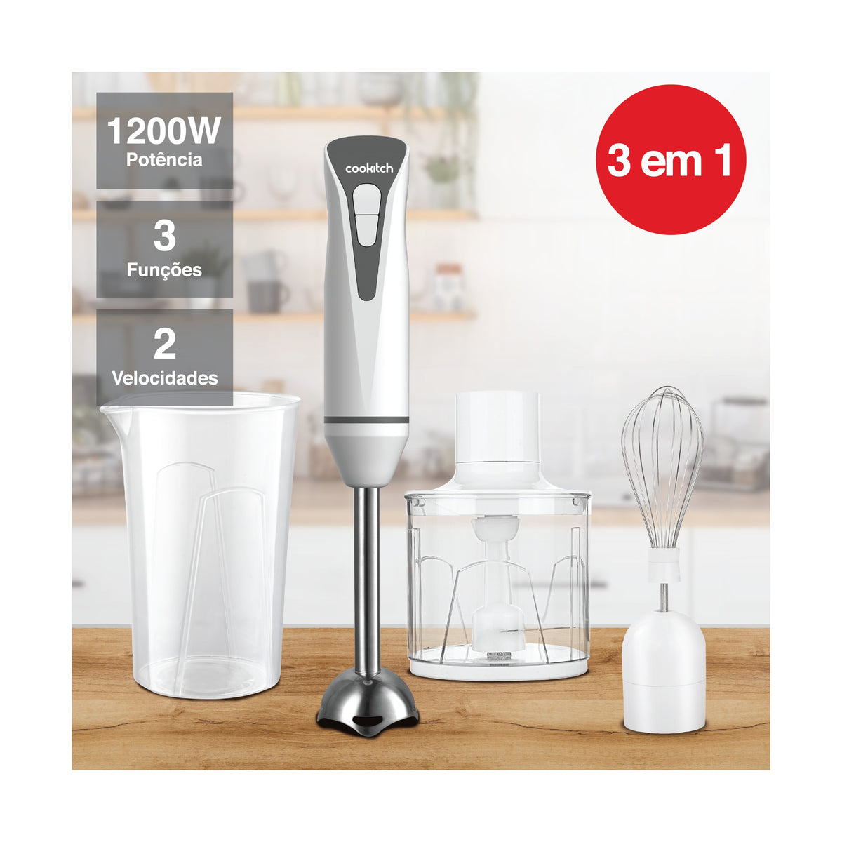 Varinha Mágica White 3 em 1 1200 W Cookitch