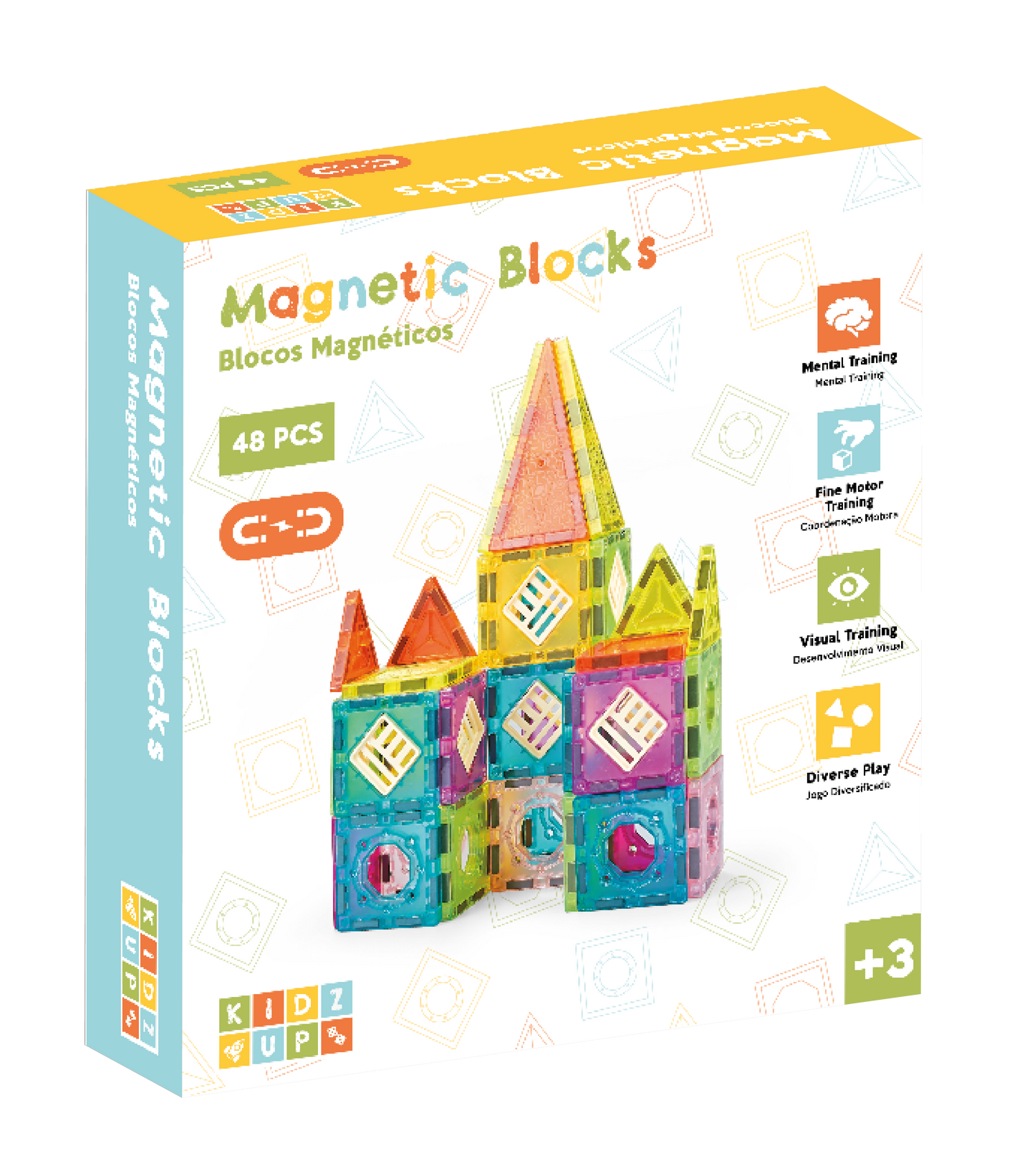Blocos Magnéticos 46PCS KIDZUP