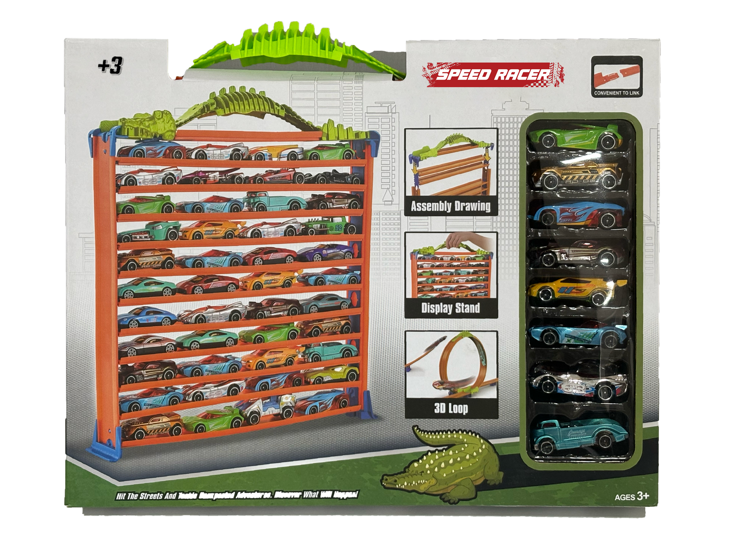 Garagem Arrumação/Pista c/8 Carros SPEEDRACER