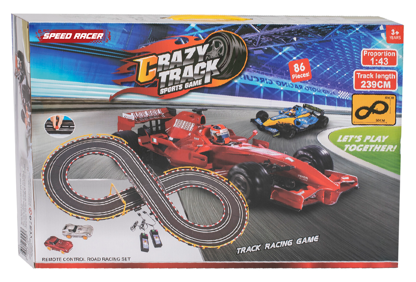 Pista Carrinhos 239cm c/2 Comandos SPEEDRACER