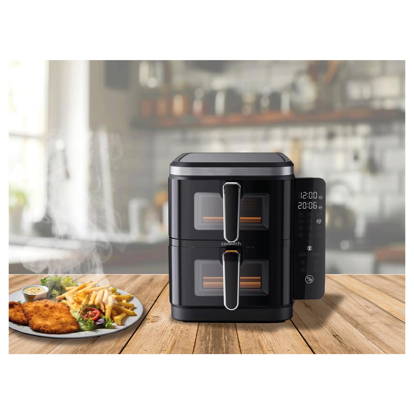 Air Fryer Dupla Cuba c/ Janela e Ecrã Display 5.5+5.5l 2600 W