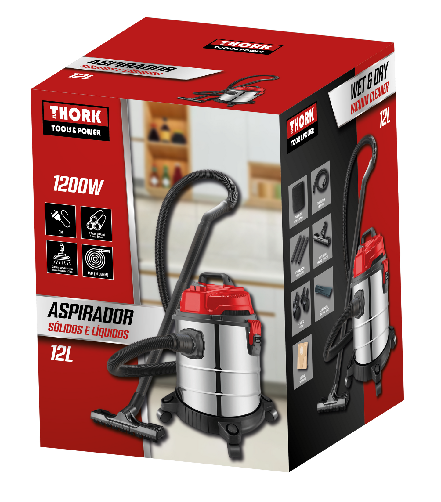 Aspirador Sólidos e Líquidos 12L