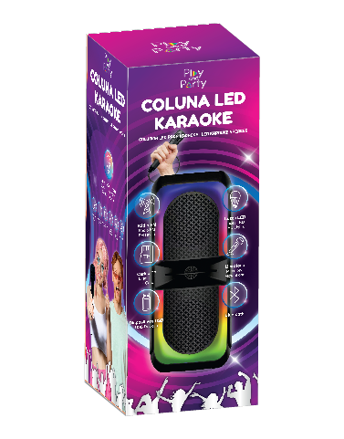 Coluna Karaoke com LED Play&Party