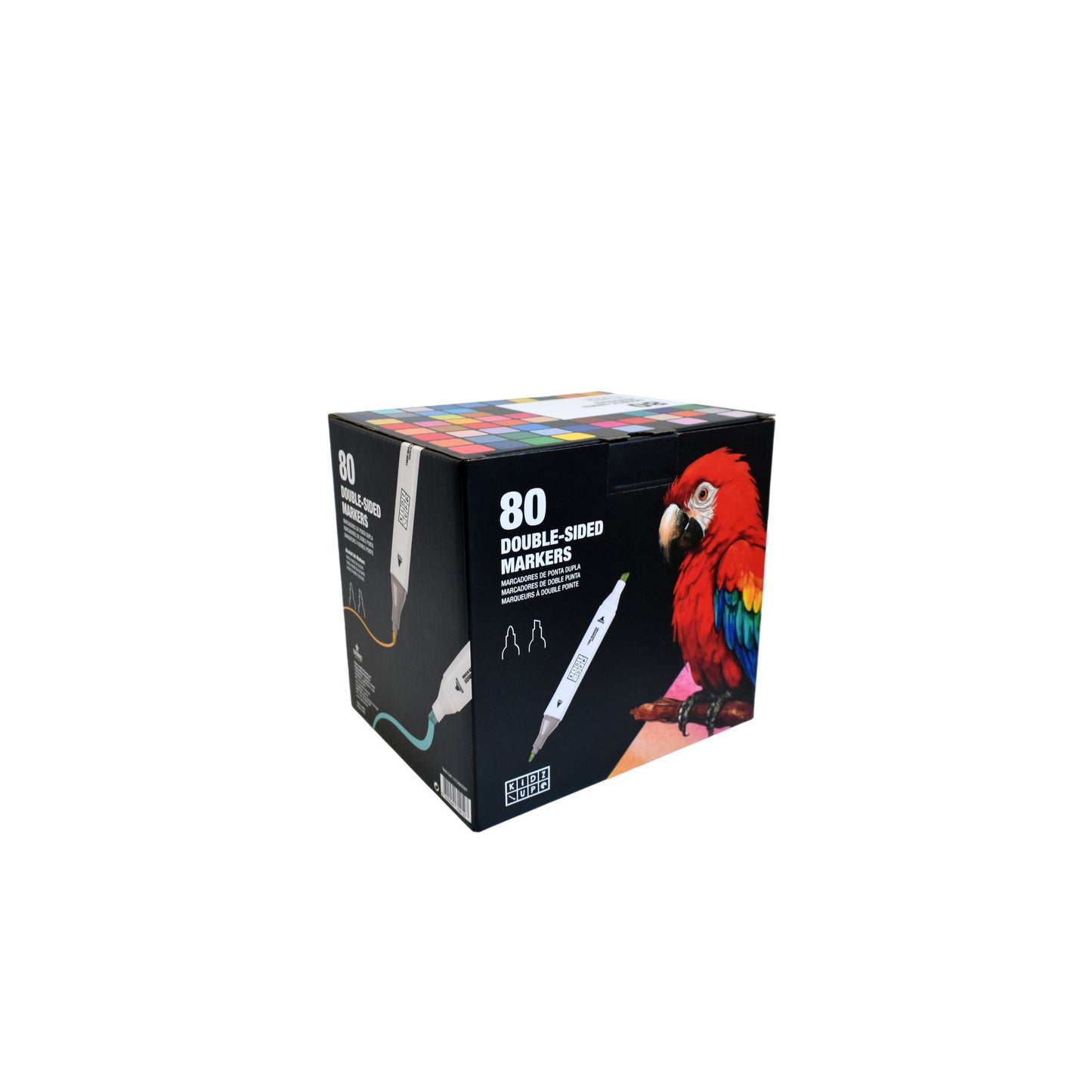 Conjunto 80 Marcadores Dupla Ponta + Bolsa e Organizador