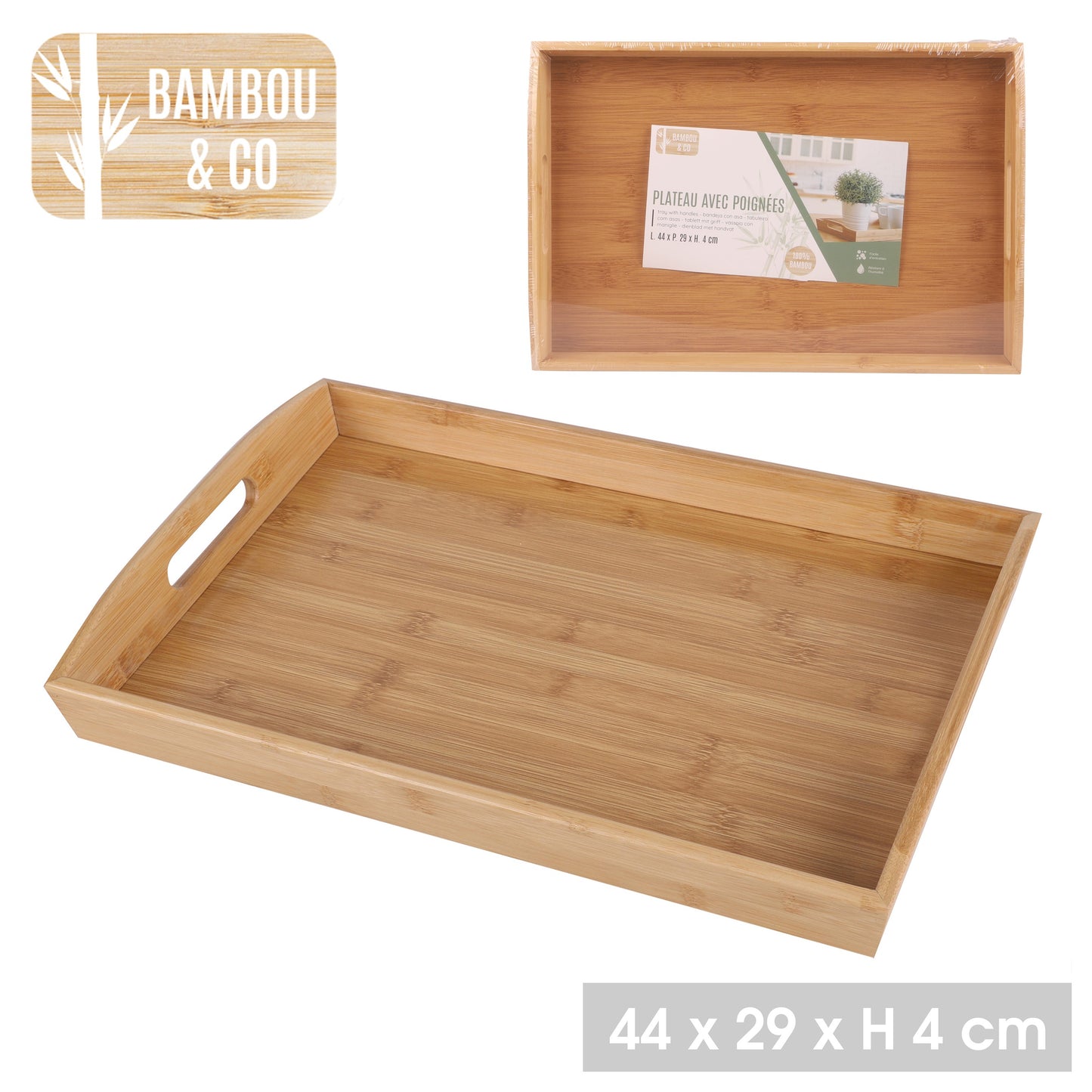 Tabuleiro em Bambú com Pega (44x29x4 cm)