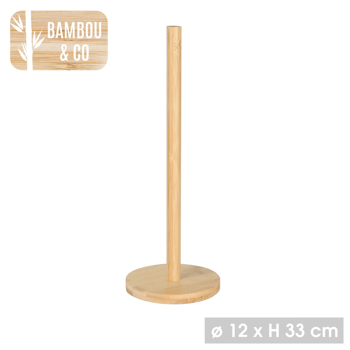 Suporte para Rolo de Cozinha em Bambú (12x33 cm)