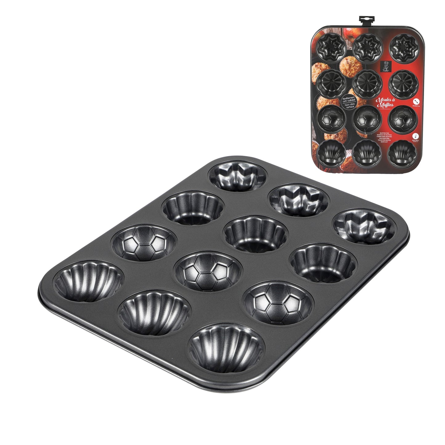 Forma para Muffins Mix (4 Designs - 12 Cavidades)