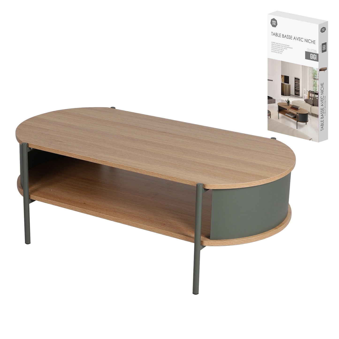 Mesa de Centro com Nicho "Gigi" (100x54x36,5 cm)