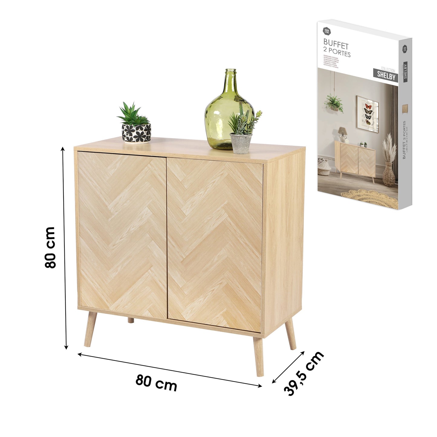 Aparador com 2 Portas "Shelby" (80x40x80 cm)l