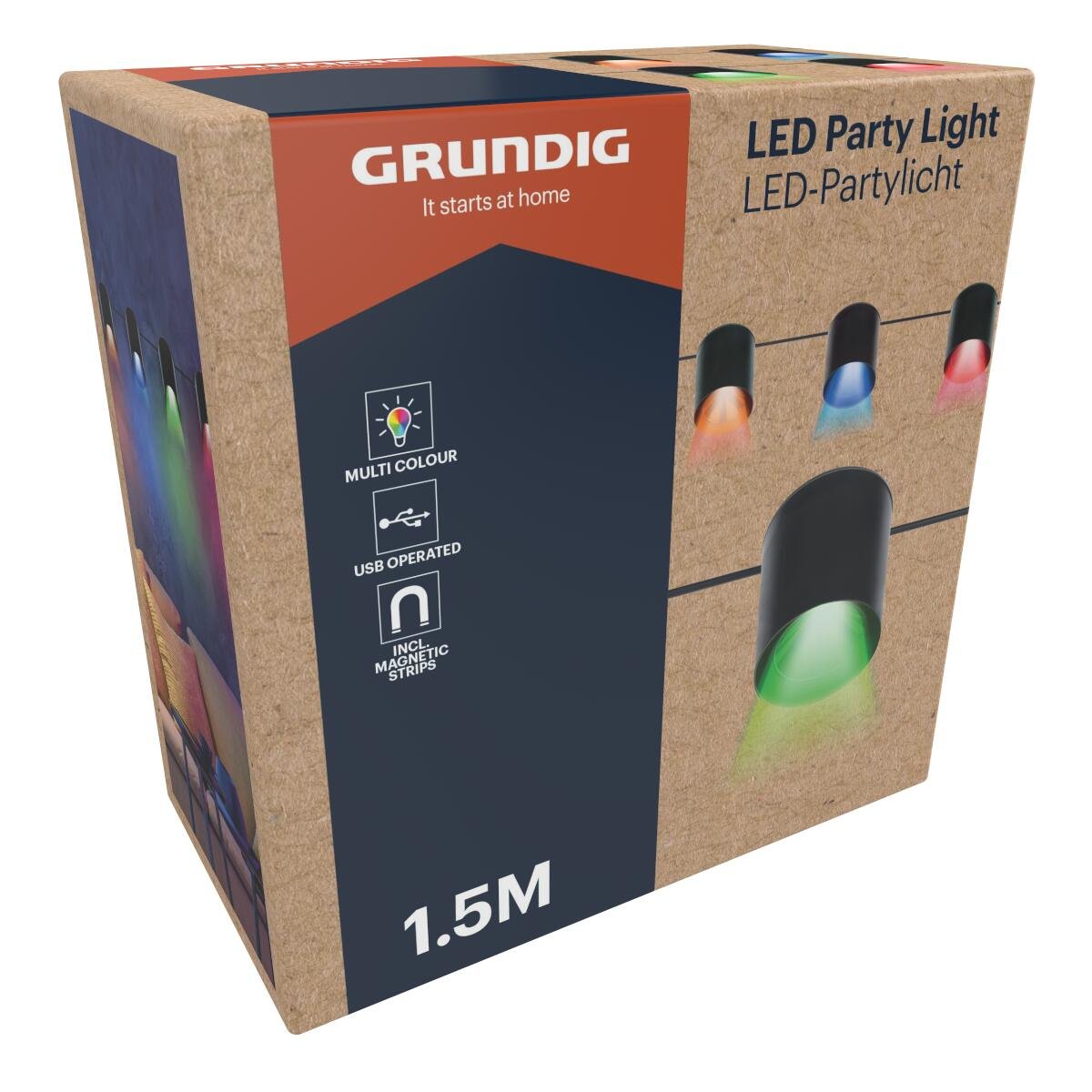 Luz de Festa LED Colorida 1,5m Grundig
