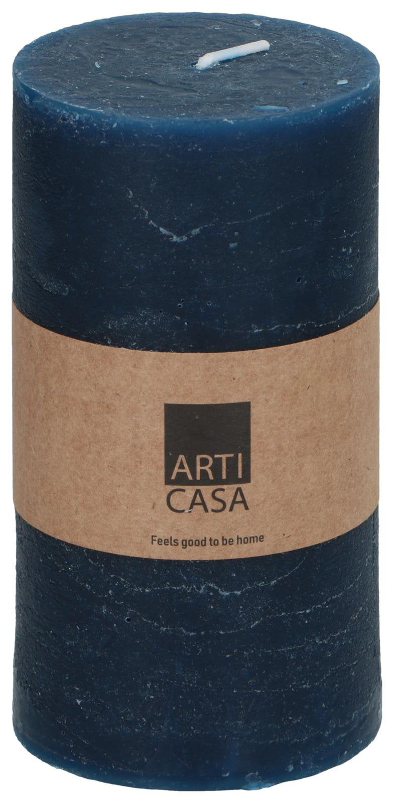 Vela Rústica Ø7x13cm Azul Arti Casa