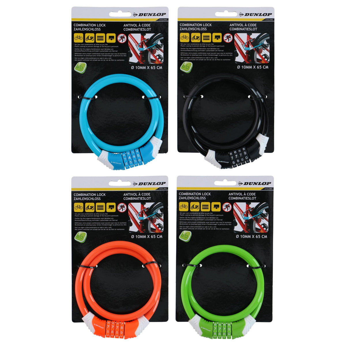 Cadeado com Código 65cm Dunlop (4 cores)
