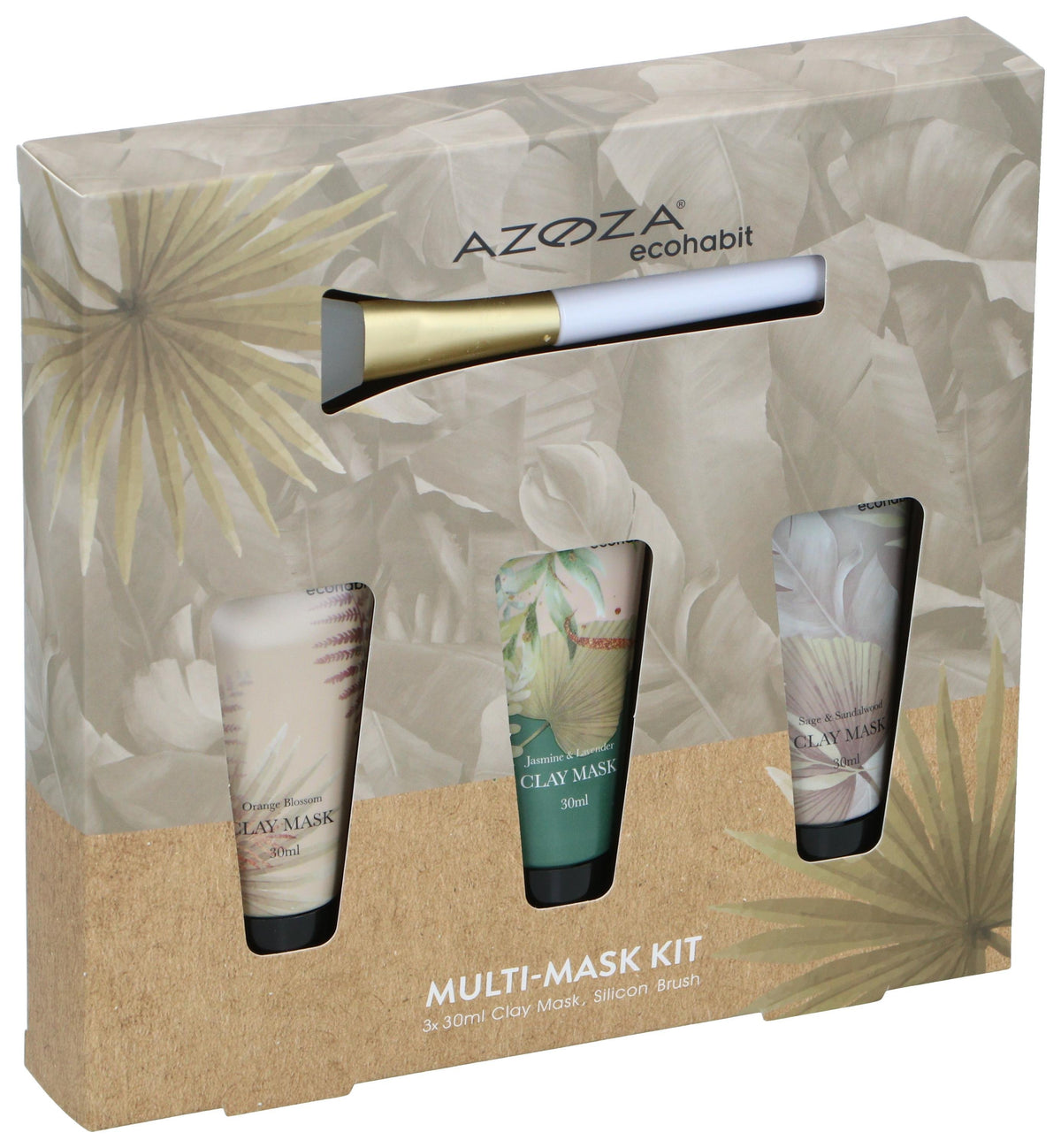 Kit Máscaras Faciais de Argila 3 + Pincel