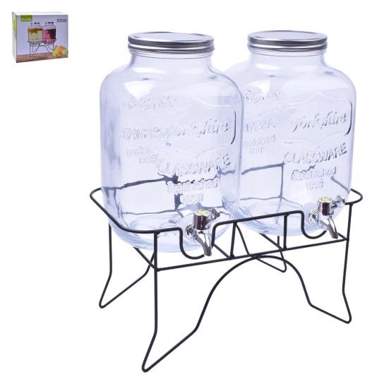 Duplo Dispensador de Bebida c/Suporte 5L KIKASA