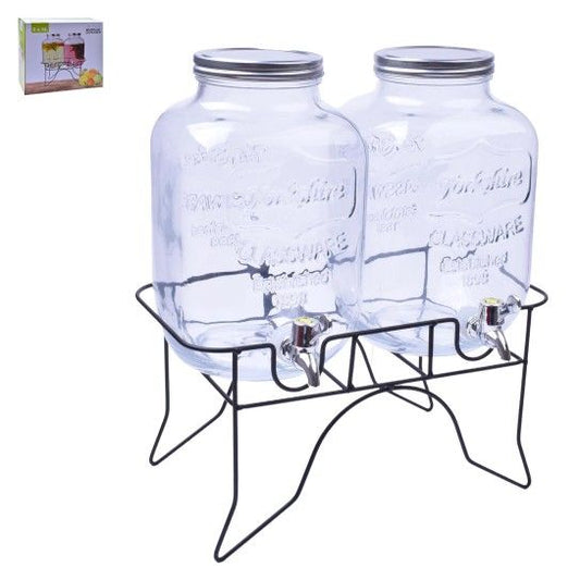 Duplo Dispensador de Bebida c/Suporte 5L KIKASA