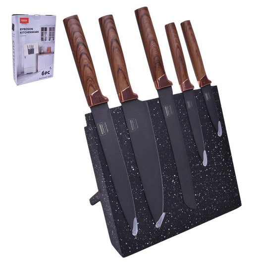 Set 5 Facas c/Suporte KIKASA