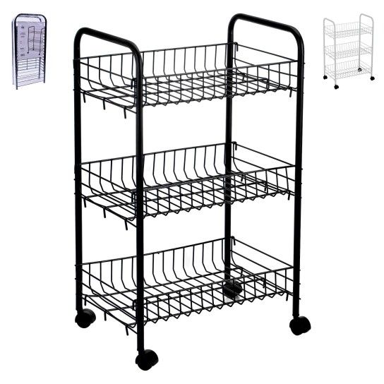 Carrinho de 3 Pisos c/Rodas KIKASA