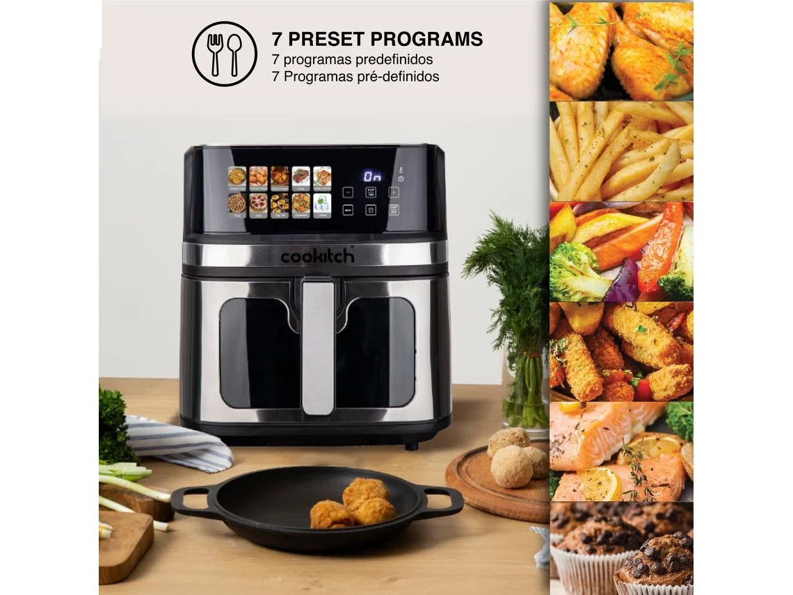 Fritadeira sem Óleo COOKITCH Ecrã Tátil (8L - Preto)