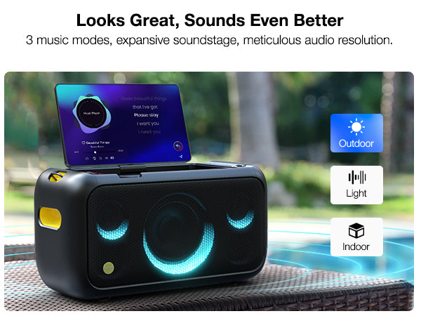 Sistema De Som Karaoke Portátil Break X1 Com Ecrã Tátil 13,3" 180º + 2 Microfones Sem Fios – Android