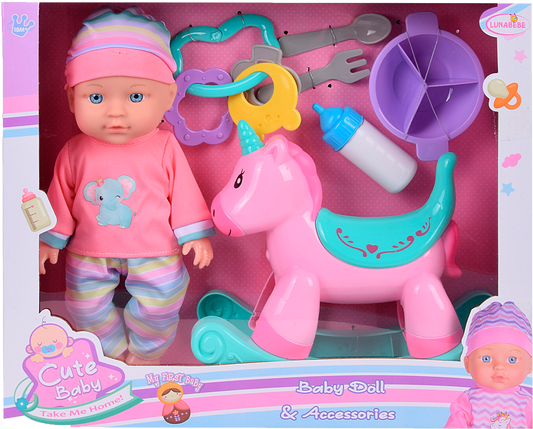 Boneca 30CM C/Unicórnio e Acessórios NEQUITO