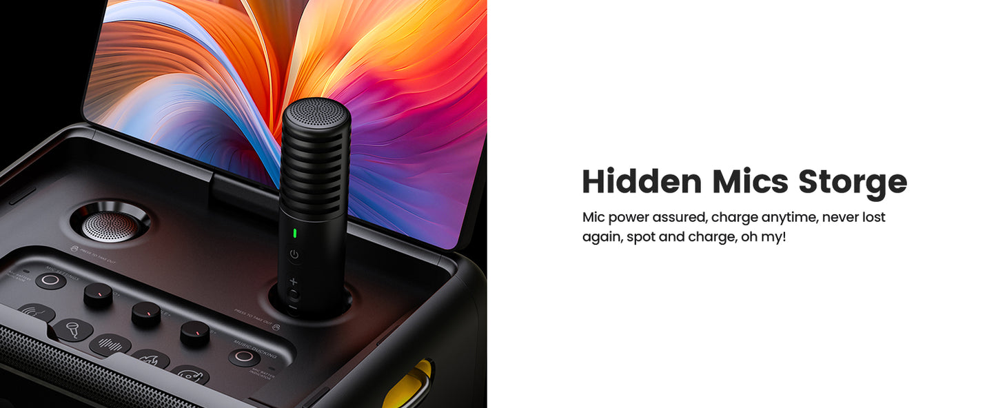 Sistema De Som Karaoke Portátil Break X2 Com Ecrã Tátil 10,1" 180º + 2 Microfones Sem Fios – Android