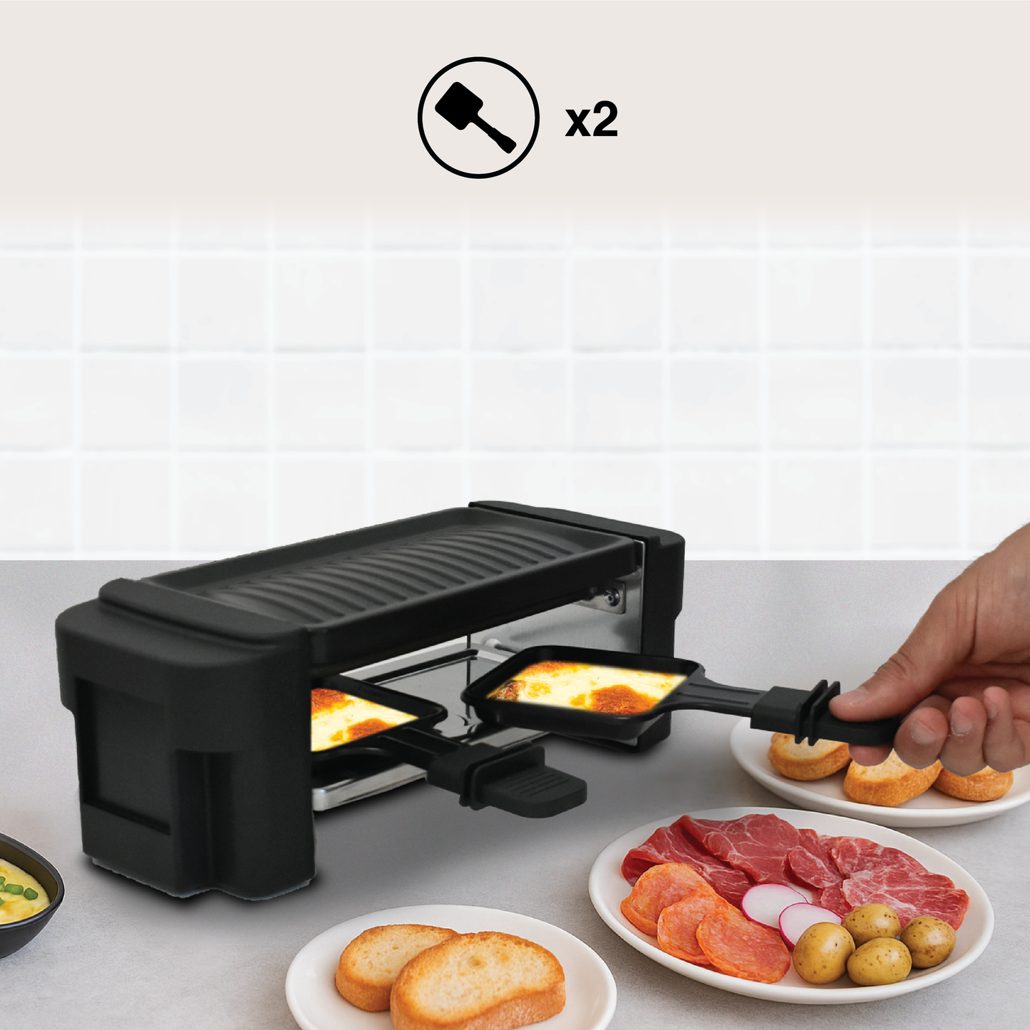 Raclette Retangular 2 Pessoas 400W COOKITCH