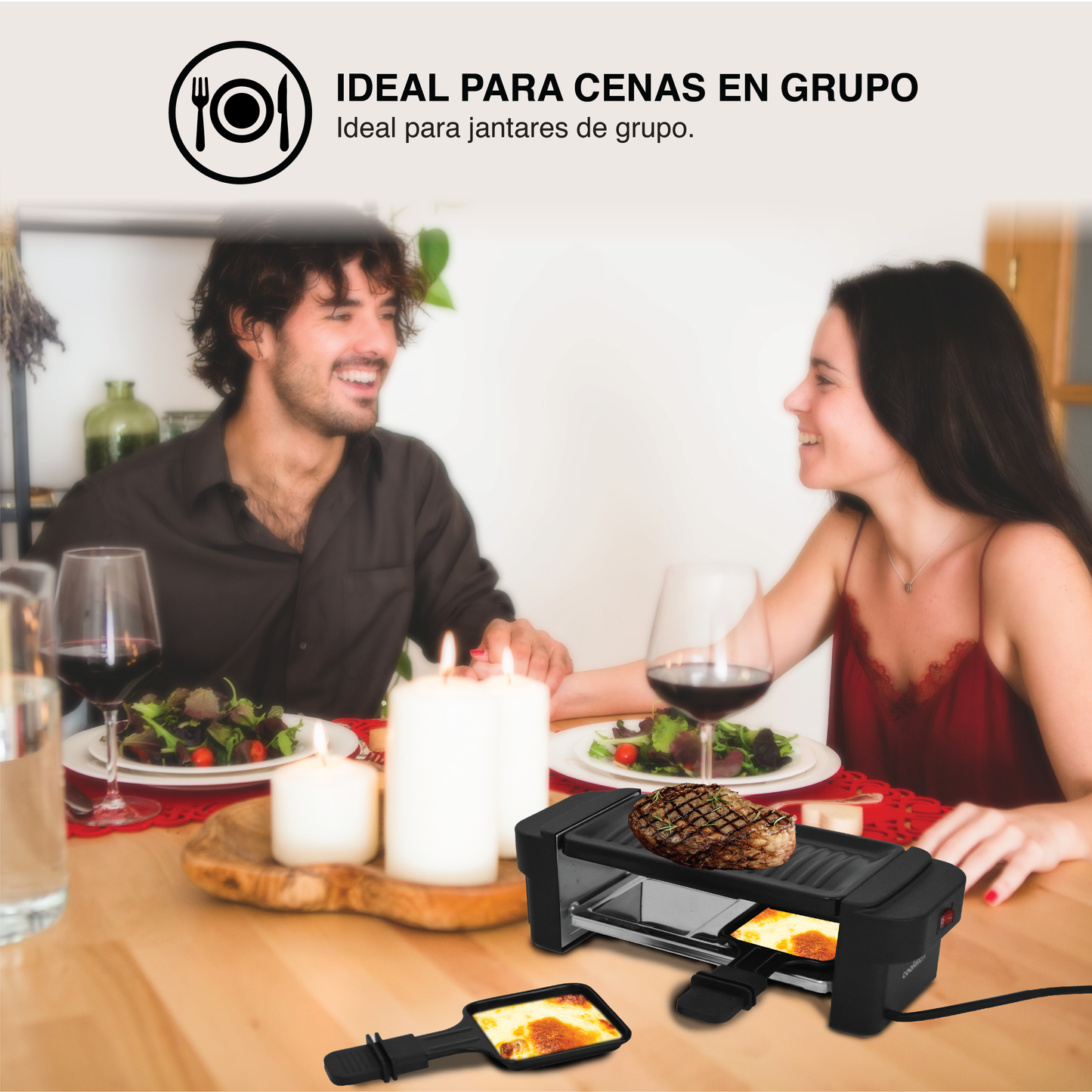 Raclette Retangular 2 Pessoas 400W COOKITCH