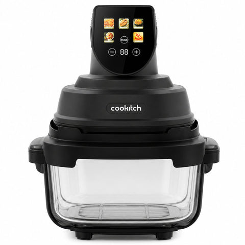 Fritadeira sem Óleo Portátil de Vidro Cookitch (4L + 1.5L- 1500 W - Preto)