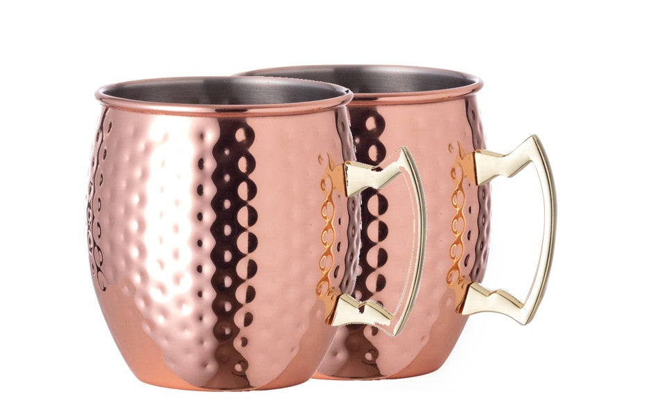 Pack 2 Canecas Vintage Rose Gold 500ml (Aço Inoxidável) KIKASA