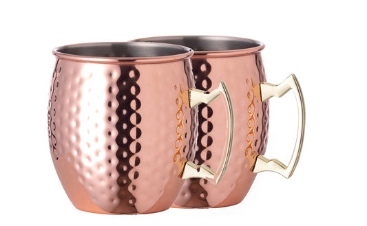 Pack 2 Canecas Vintage Rose Gold 500ml (Aço Inoxidável) KIKASA