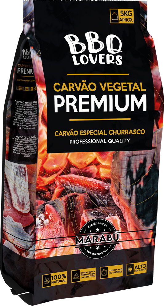 Carvão Vegetal Premium 20 Kg Bbq Lovers (4 Sacos De 5 Kg Cada)