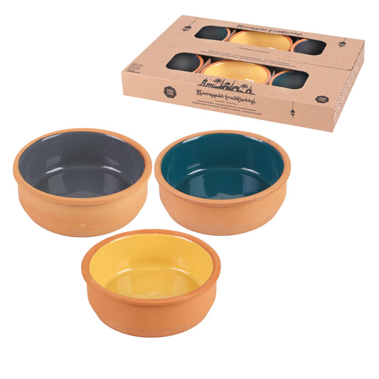 Ramequins em Terracota (6 Peças, 3 Cores, Diâmetro: 12 cm)