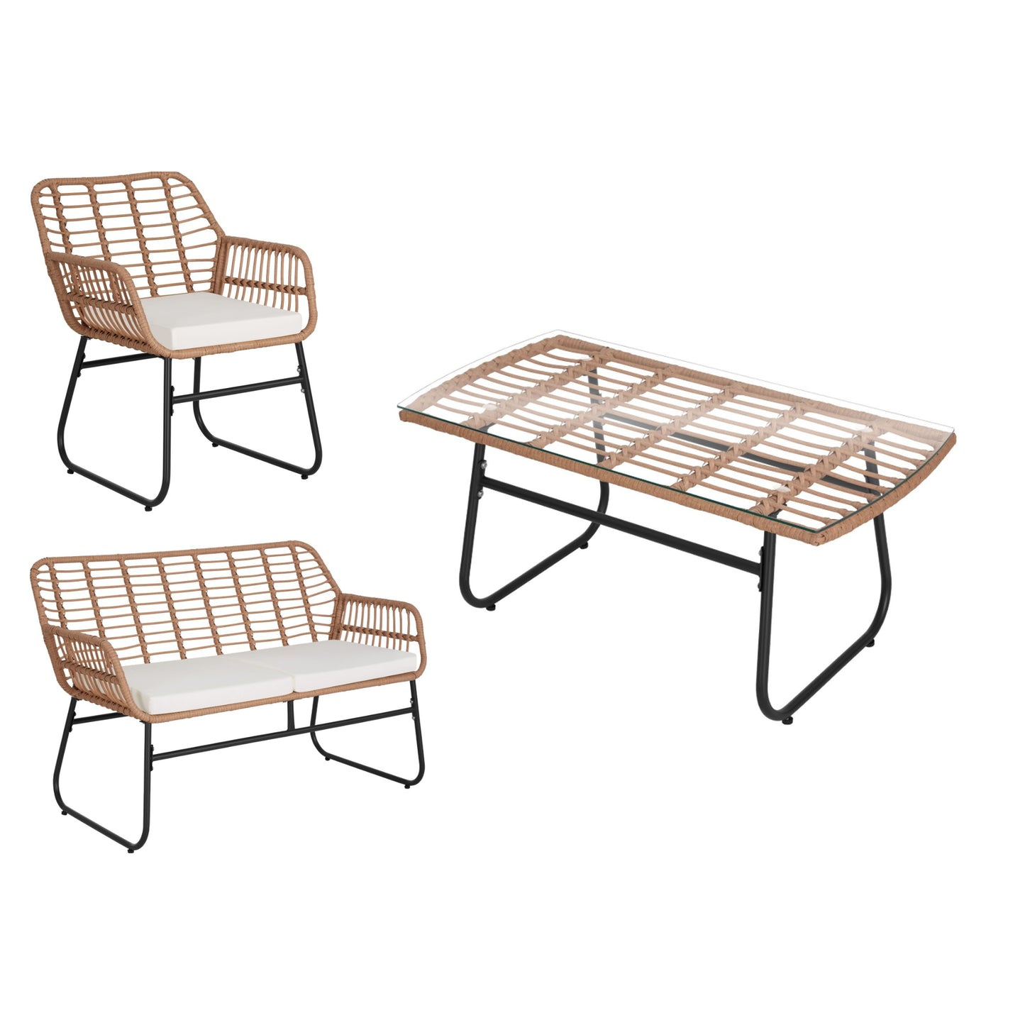 Sofá Exterior + 2 Cadeirões + Mesa BORA BORA