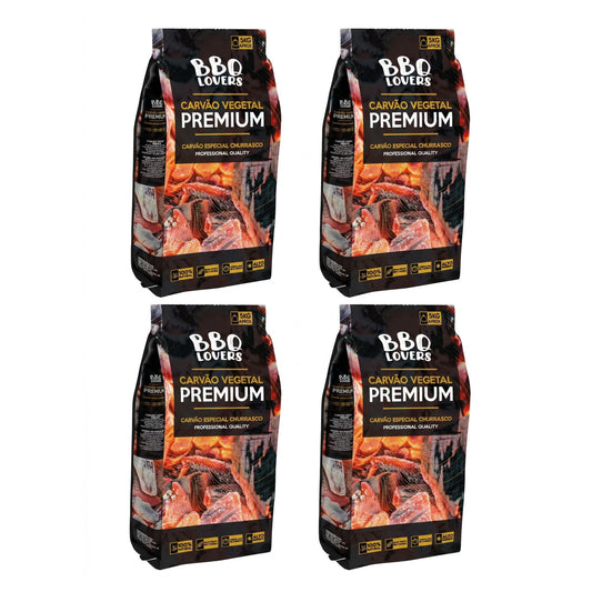 Carvão Vegetal Premium 20 Kg Bbq Lovers (4 Sacos De 5 Kg Cada)