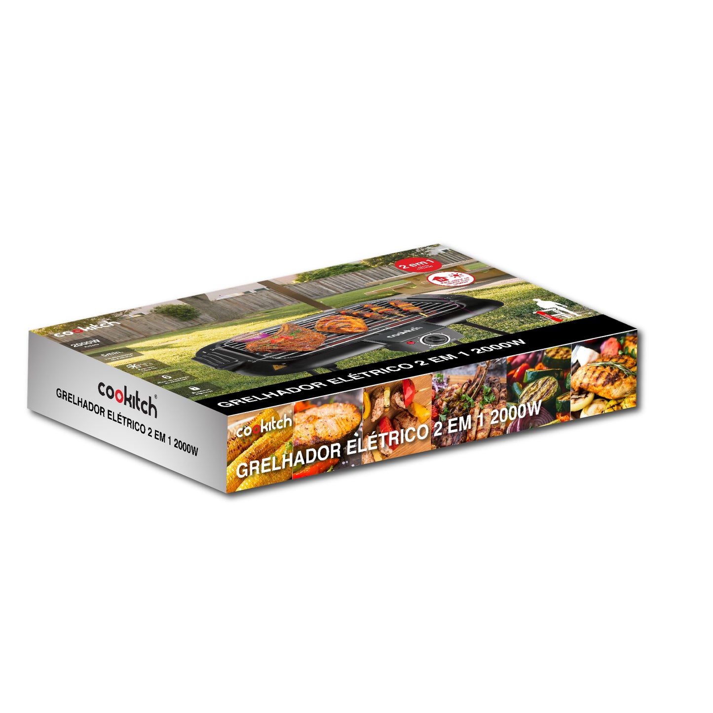 Grelhador Elétrico 2 em 1 2000 W Cookitch