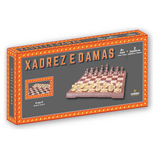 JG 2 em 1 Xadrez e Damas Retro Games