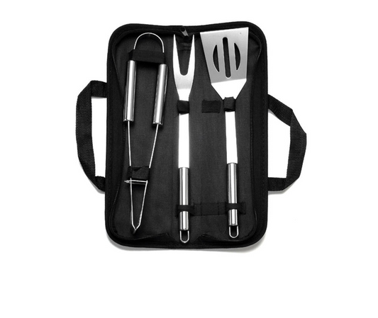 Set 3 Talheres Metal c/estojo BBQ LOVERS