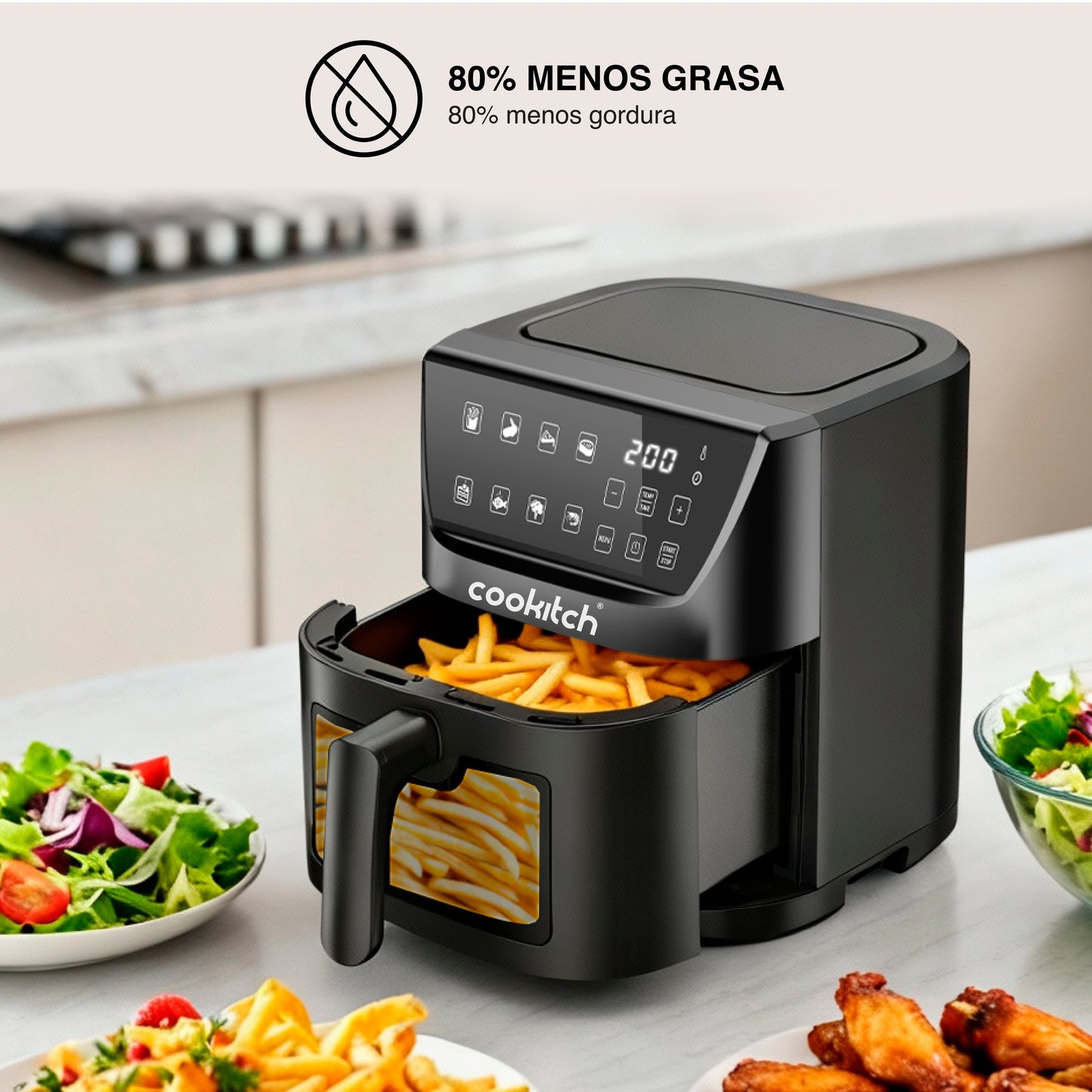 Air Fryer COOKITCH (5L - Preto)